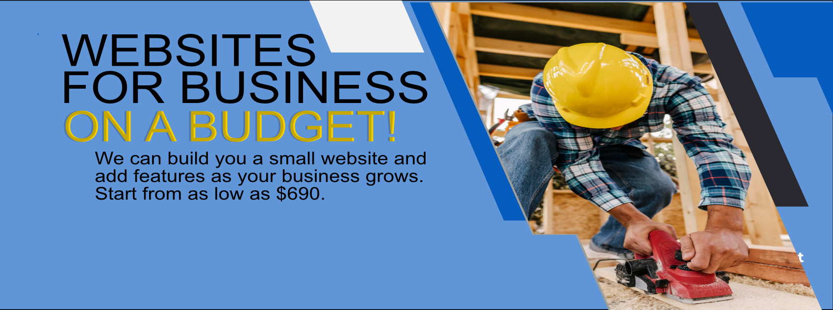 Websites for new-business on a budget.  4 page website with contact page form from $490