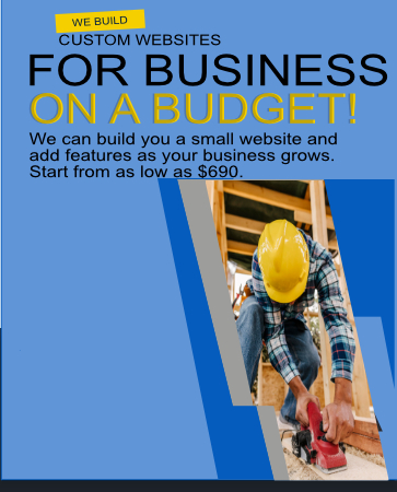 Websites for new-business on a budget.  4 page website with contact page form from $490