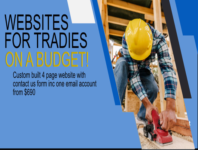 Websites for tradies on a budget.  4 page website with contact page form from $490